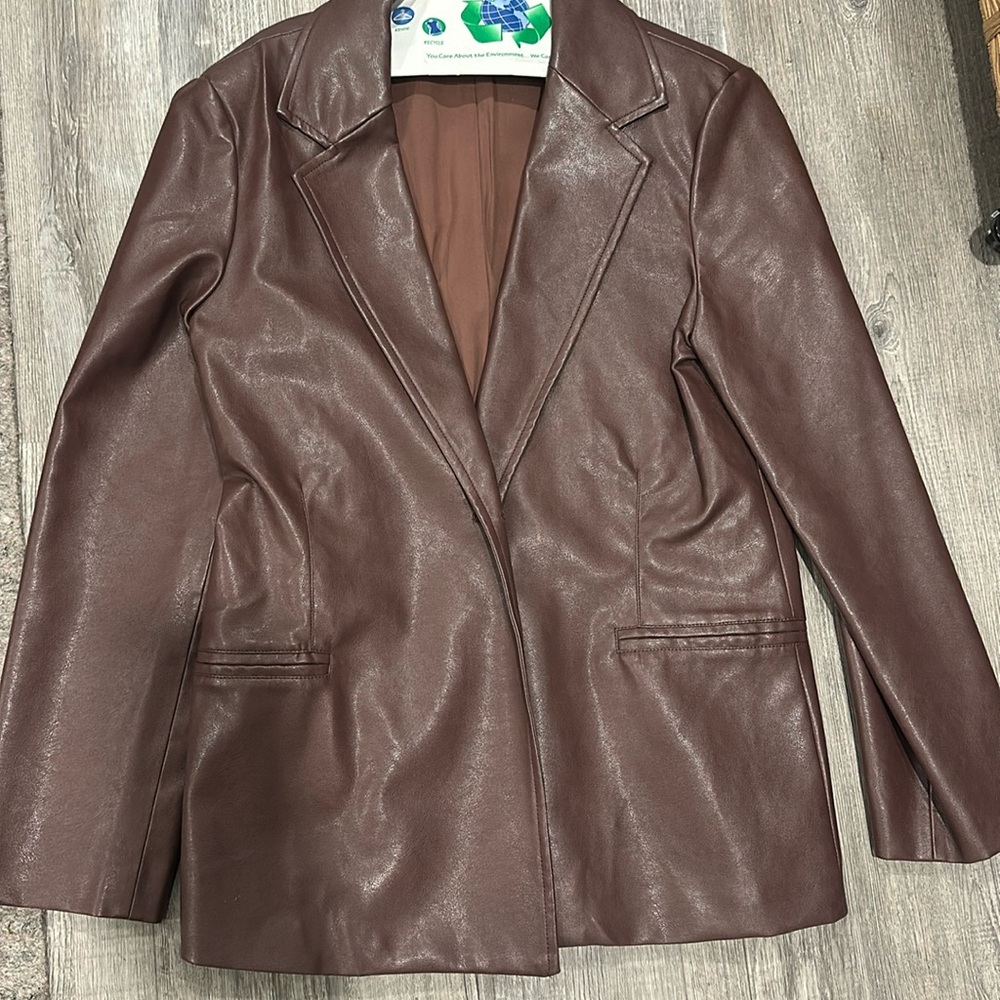 Shop Starlow Faux Leather Blazer - S